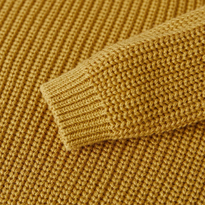 Suefunskry Newborn Baby Girl Boy Knitted Long Sleeve Autumn Winter Sweater Solid Loose Pullover Casual Tops Kids Clothes 3M-5Y