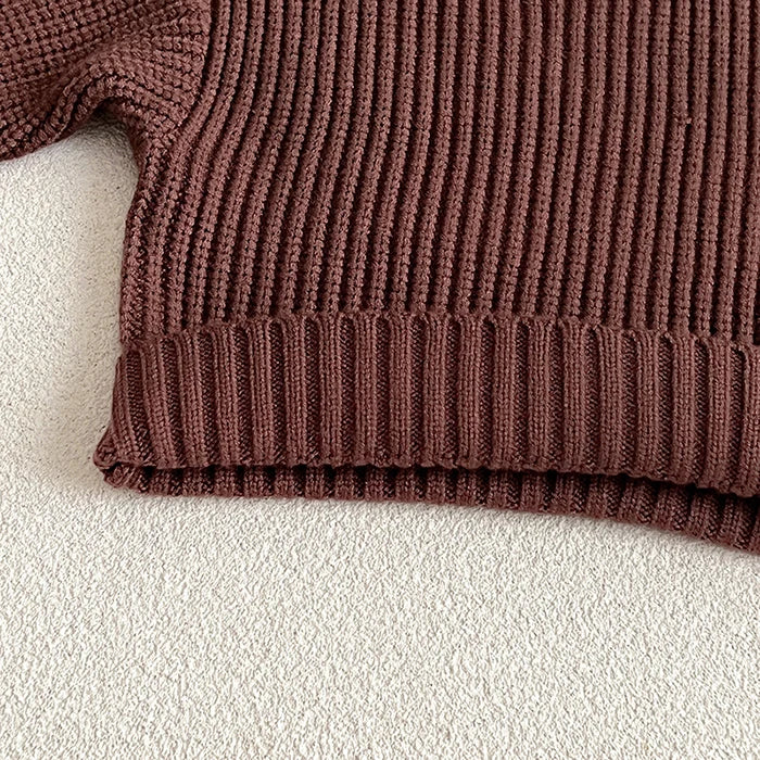 2025 New Spring Baby Girls Sweater Long Sleeved Solid Color Newborn Baby Girls Boys Knitted Pullover Tops 0-6Yrs Kids Sweater