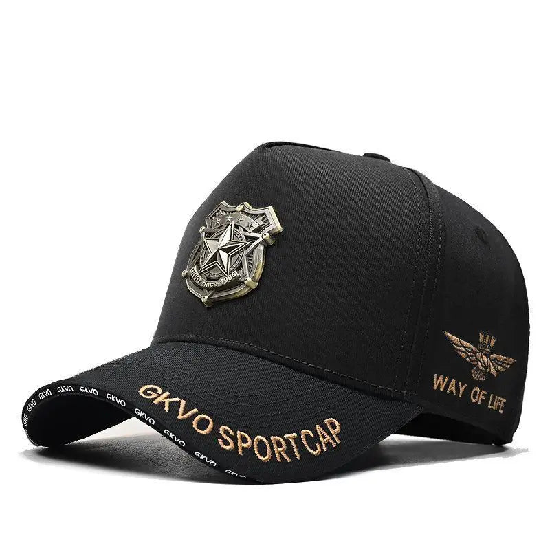 2024 New Four Seasons Tall Crown Men's Big Baseball Cap plus Size Shade Face Hat-Proof Peaked Cap