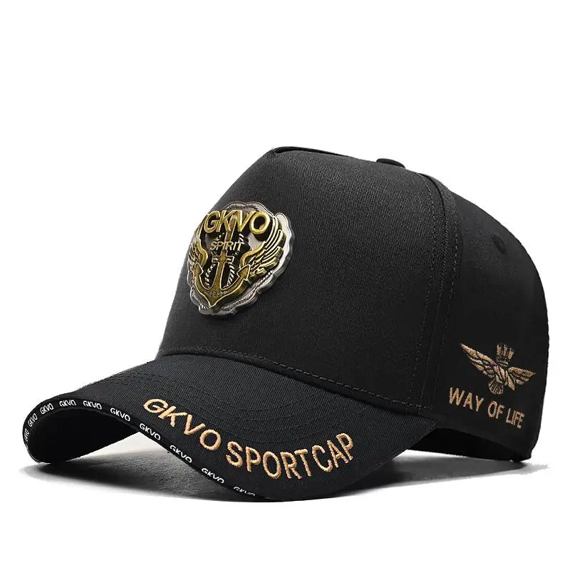 2024 New Four Seasons Tall Crown Men's Big Baseball Cap plus Size Shade Face Hat-Proof Peaked Cap
