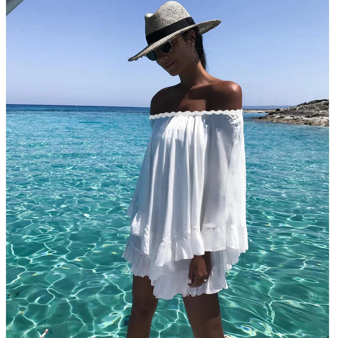 White Beach Dress Cover up Kaftans Sarong Bathing Suit Cover ups Beach Pareos Swimsuit Cover up Womens Swim Wear Beach Tunic