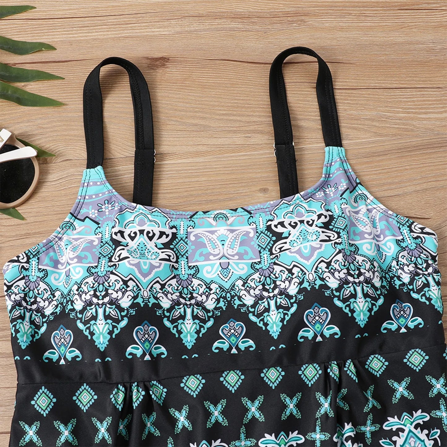 Women's Sexy Slim Fit Printed Sling Split Bikini Plus Size Swimsuit (Two Piece) Strape Tankini Set Printed Beach Swimsuit Women
