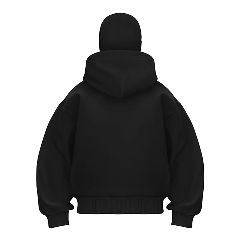 Plain Design Hooded Zip Up Sweatshirt for Men Women Autumn Winter Ins Style Couple Matching
