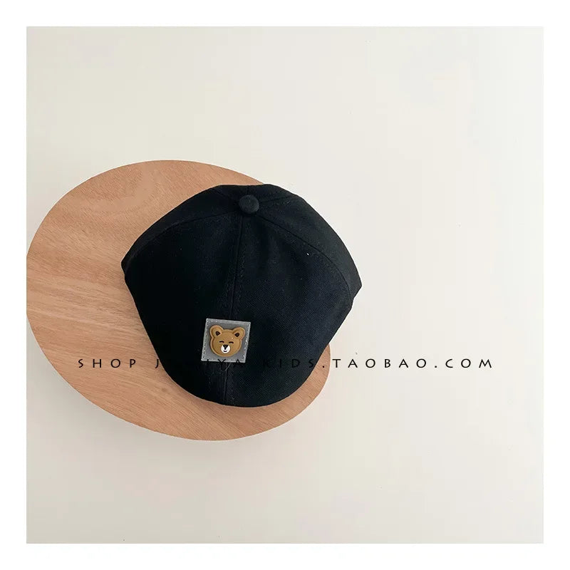 Hot Solid Color Children Berets Stripe Cotton Thin Fashion Simple Kids Hats & Caps Berretto Baby Caps for Boys Girls