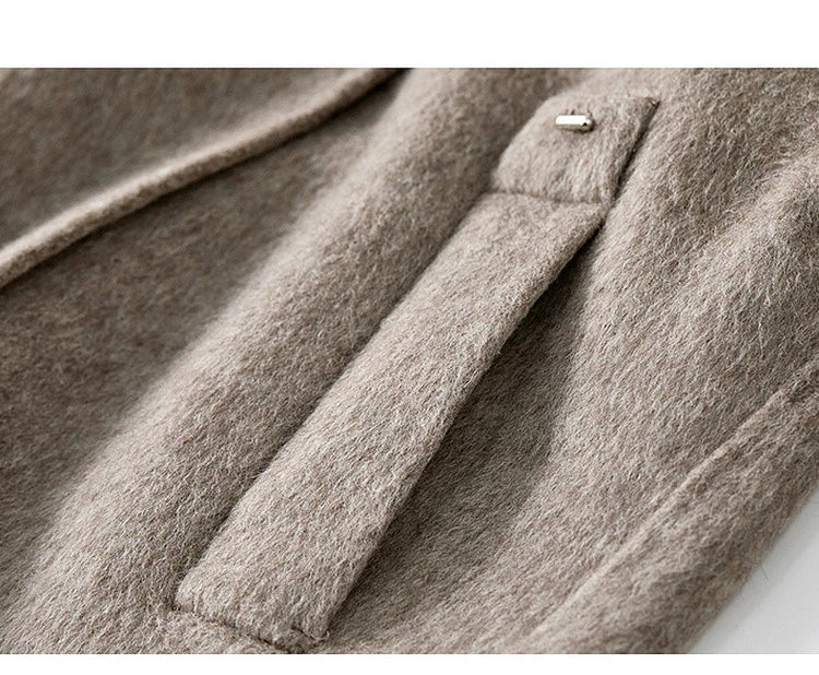 SENTUBILA 100% Wool Coats For Women Winter Jackets 2025 Stand Turtleneck Double Sided Short Outerwears Female Clothes W44O56626