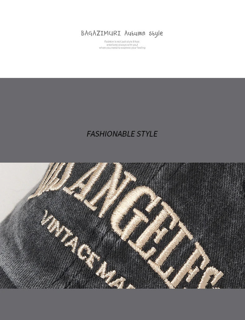 New Soft Top Washed Vintage Coated Cloth Cap Three-Dimensional Embroidery Sunhat Distressed White Casual Baseball Cap