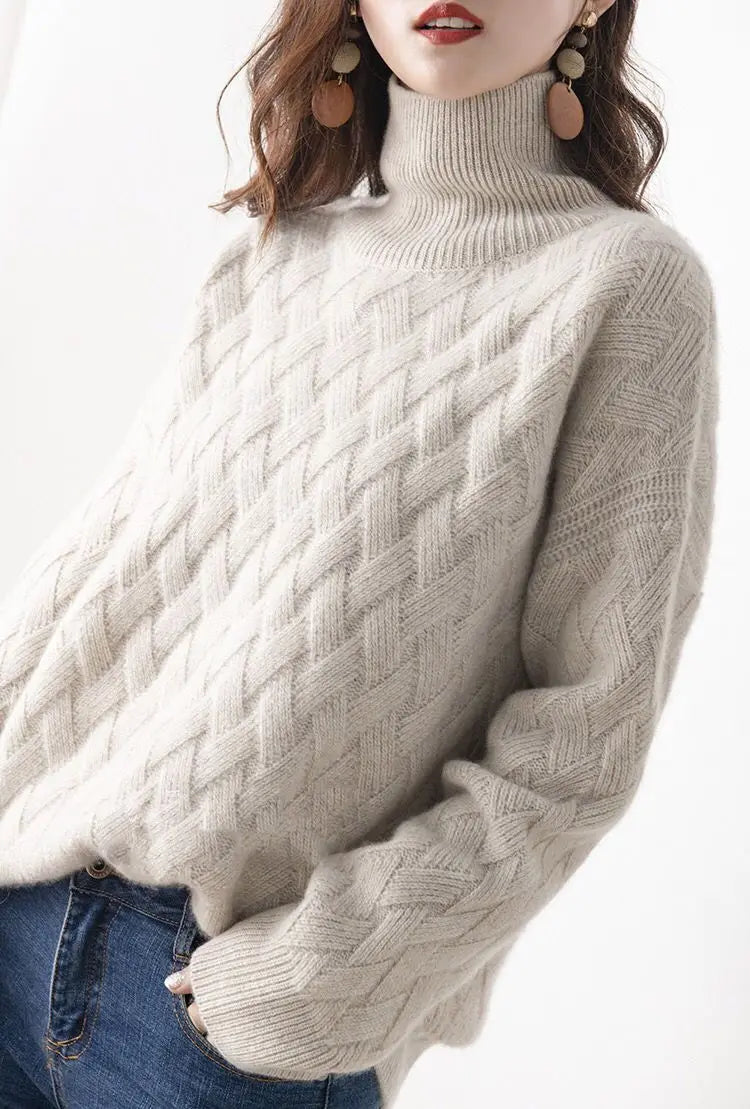 2024 New Women Loose Sweater Winter Casual Chic Cashmere Oversize Thick Sweater Pullovers Pullover Female Long Sleeve S-3XL