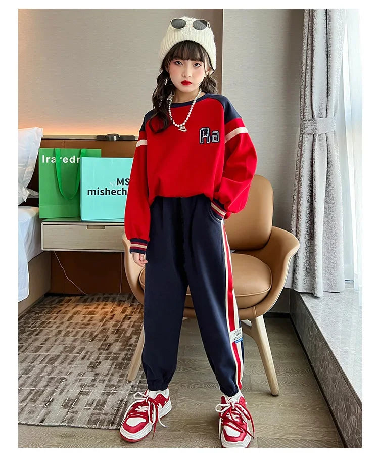 Stylish Children's Spring Suit 2024 New Arrival Sporty Two-piece Set For Girls Autumn Season Clothes Popular Among Kids