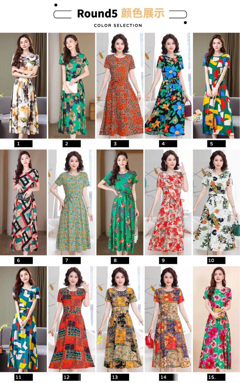 New Fashion Women Summer Dresses Hot Stylish O-Neck Print Floral Bohemian style Casual Loose sleeveless print Long Dress