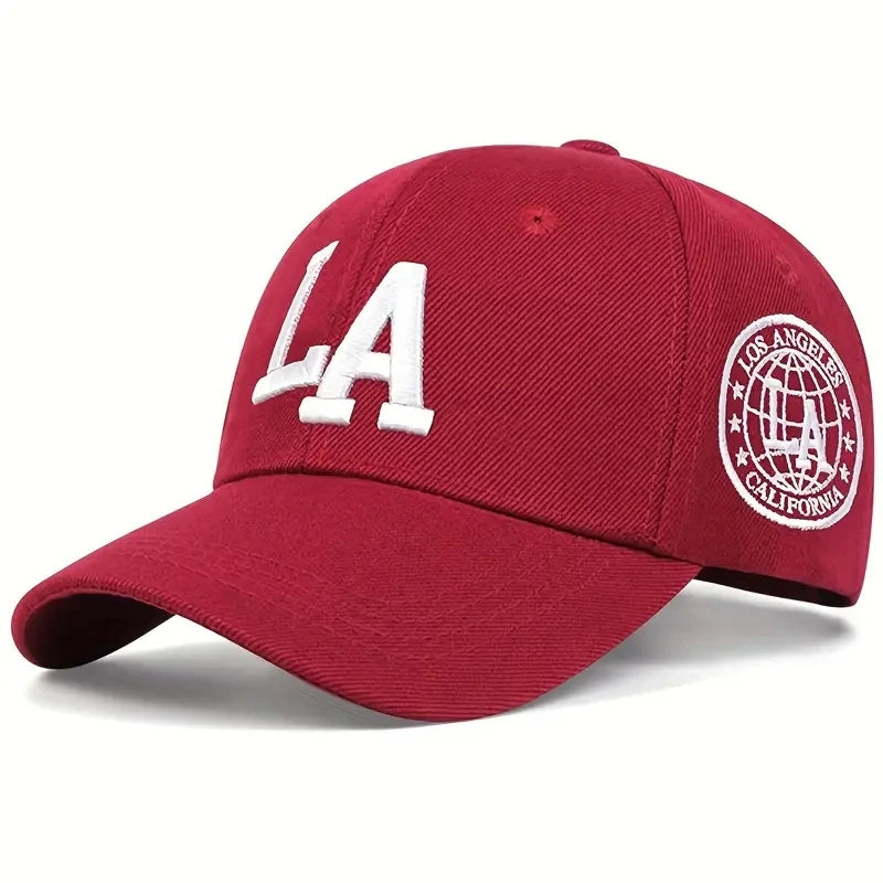 Unisex La Letter Embroidery Baseball Caps Spring and Autumn Outdoor Adjustable Casual Hats Sunscreen Hat