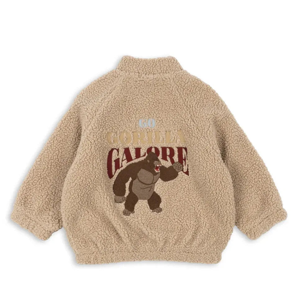 2025 KS Brand Winter Baby Girls Boys Lambswool Cherry Jackets Kids Clothes Boys Sequin Cartoon Outerwear Children's Coats 1-9Yrs