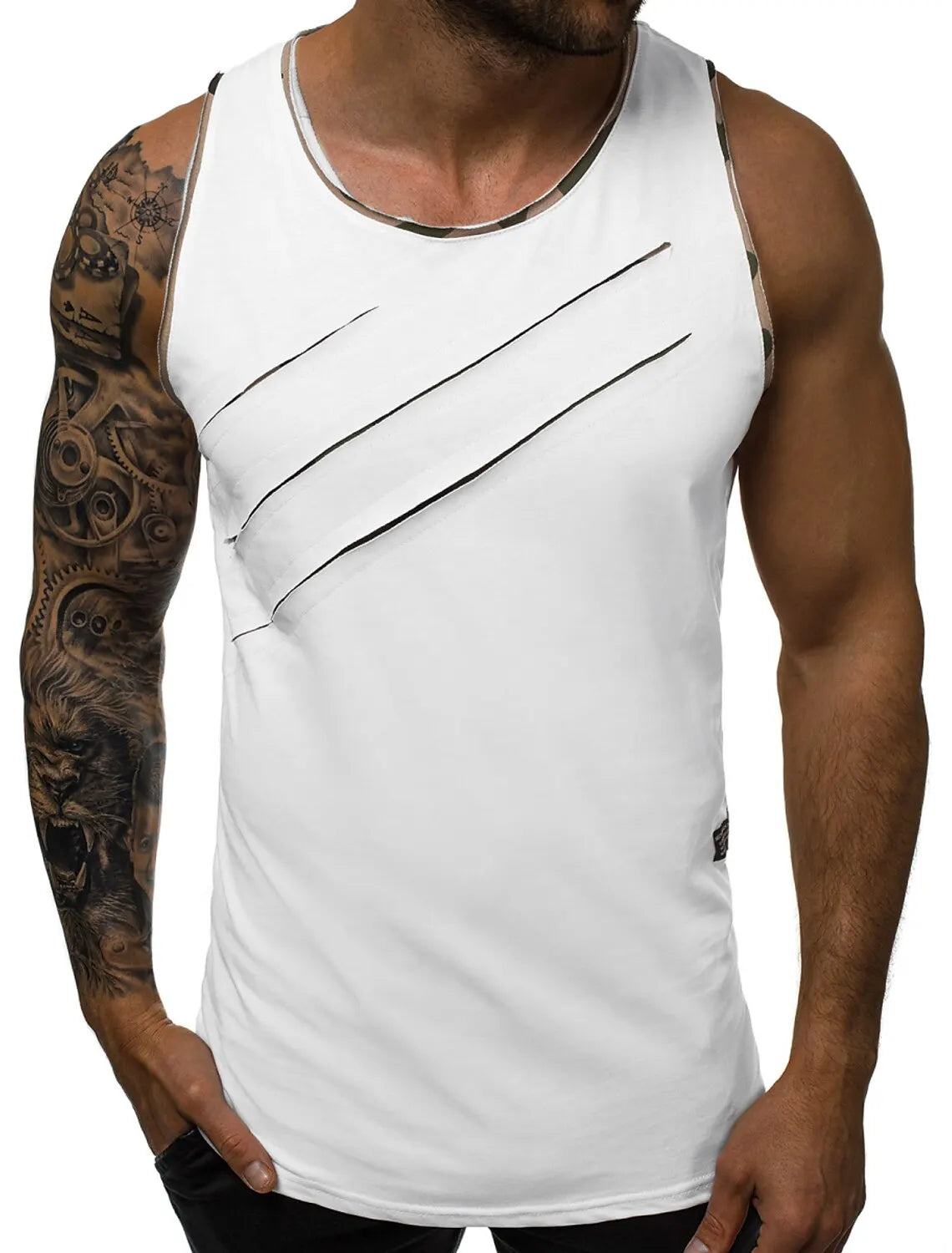 Men's Crew Neck Vest Side Totem 3D Printed Outdoor Street Sleeveless Printed Clothing Sports Casual Plus Men's Sports Vest