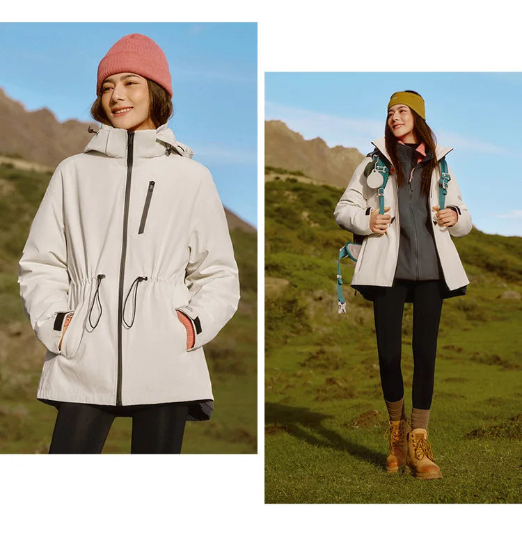 Semir Down Jacket Women 2024 New Two-Piece Three-in-One Outdoor Travel Daily Versatile Three-Resistant Outerwear for Women