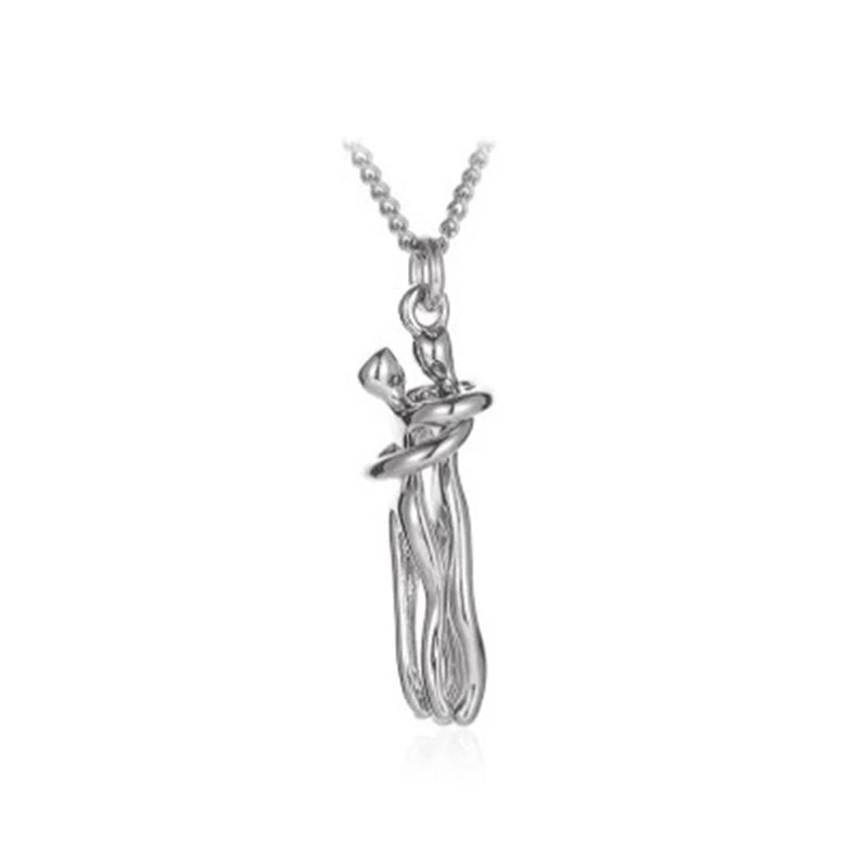 Fashion Couple Hug Pendant Necklace For Women Girls Wedding Chain Necklaces Party Valentine's Day Fashion Jewelry Gifts