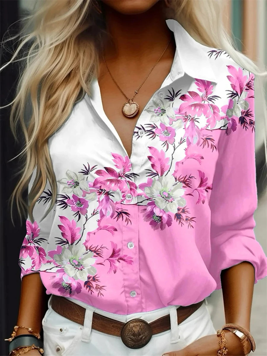 Women's shirt fashion shirt 3D printing high-definition pattern long-sleeved shirt daily casual shirt xs-6xl soft fabric