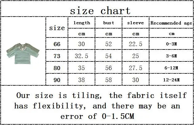 Infant Newborn Girls Boys Autumn Full Sleeve Striped Top Tees Kids Baby Casual Bottoming Shirts Toddler T-shirts Cotton Clothing