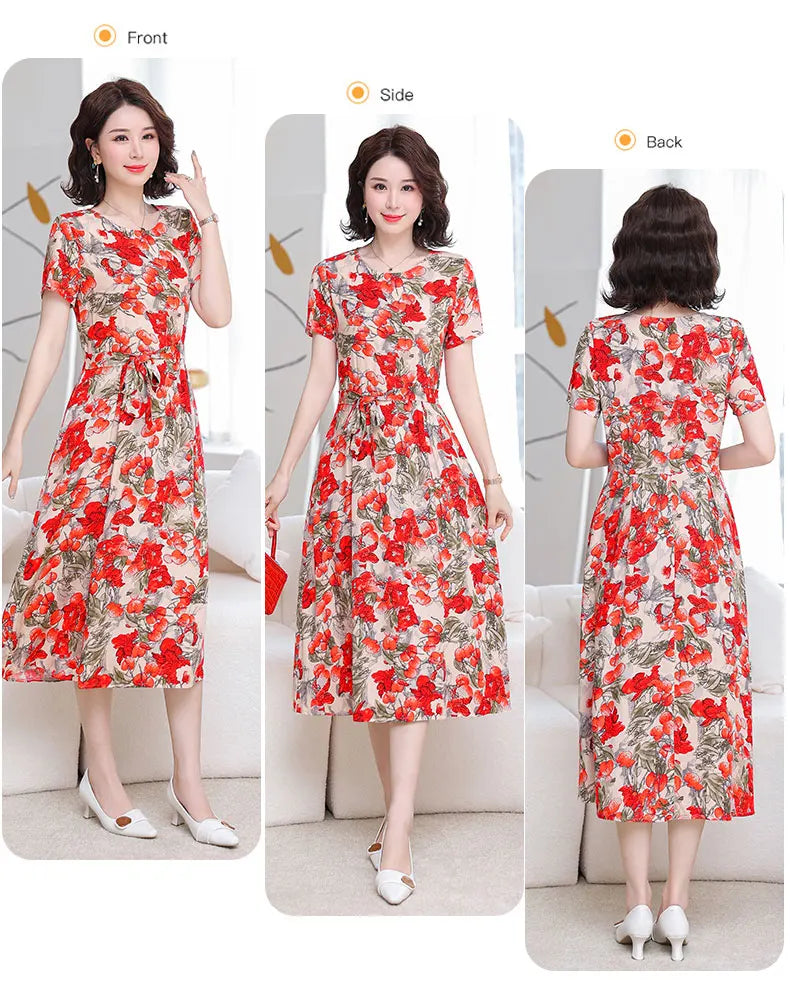 New Fashion Women Summer Dresses Hot Stylish O-Neck Print Floral Bohemian style Casual Loose sleeveless print Long Dress