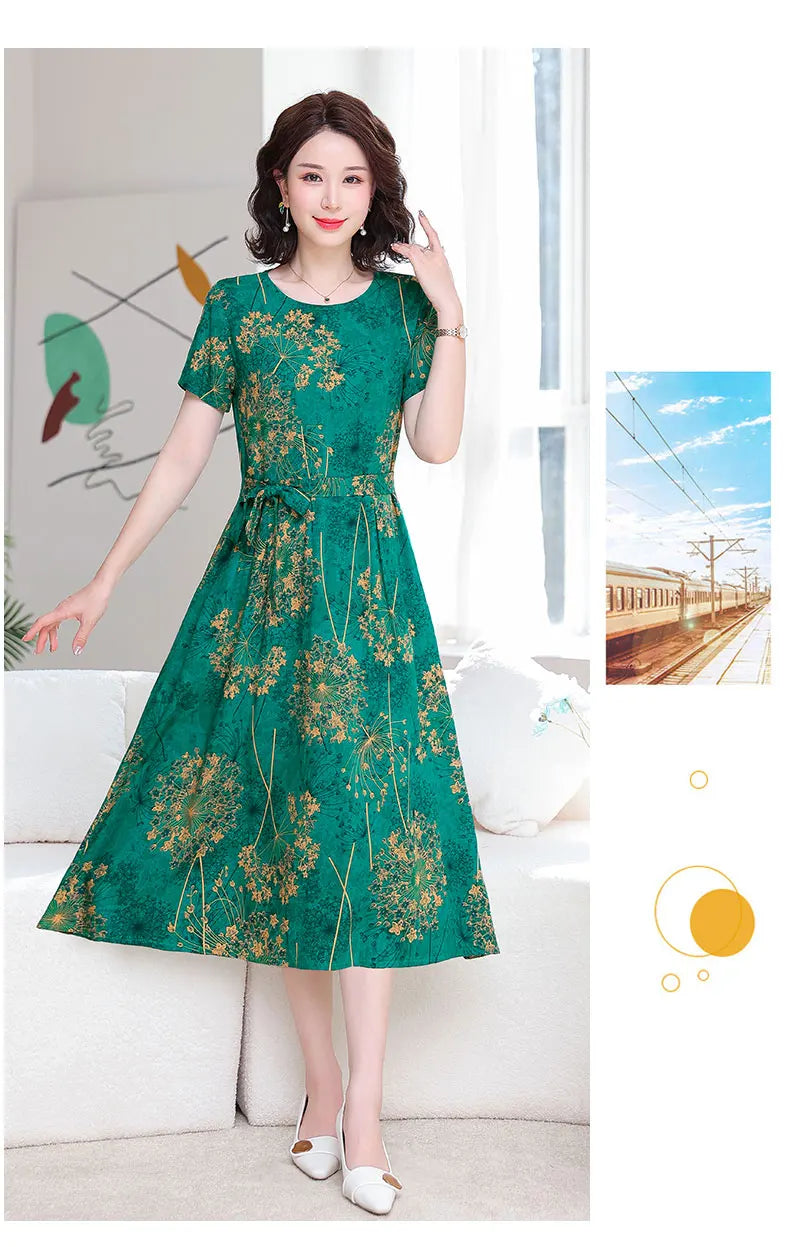 New Fashion Women Summer Dresses Hot Stylish O-Neck Print Floral Bohemian style Casual Loose sleeveless print Long Dress