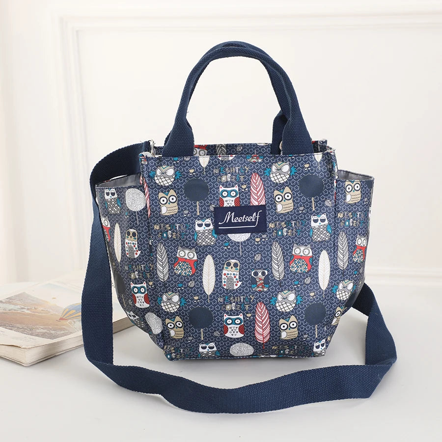 Ms. waterproof crossbody bag fashion large capacity hand carry lunch bag portable zipper bag out shopping shoulder bag