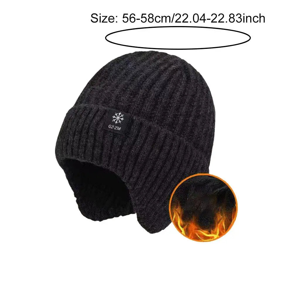 Male Winter Warm Hat Thickened Knitted Woolen Capprotect Ears For Middle-aged And Elderly People Father And Grandfather