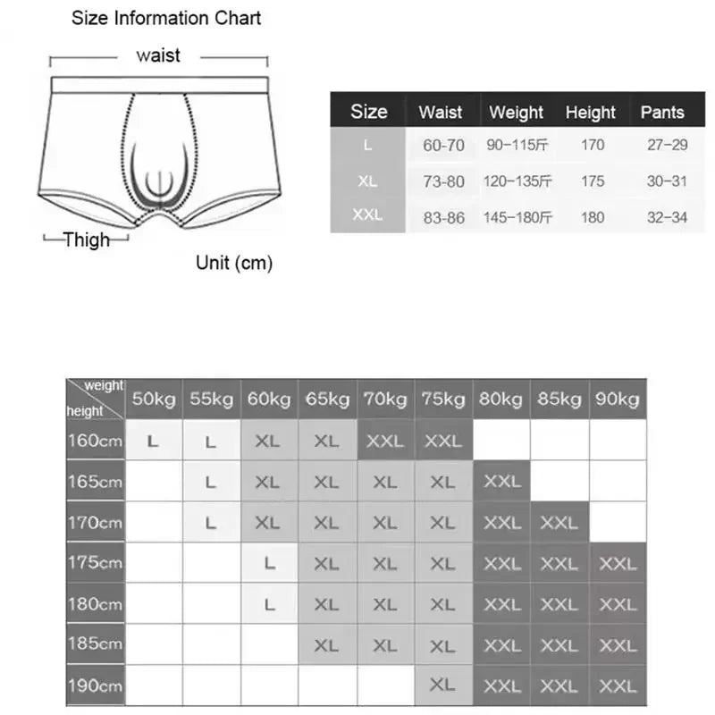 4Pcs/Lot Men's Underwear Fashion Boxer Solid Color Sexy Men's Boxer Shorts Comfortable Breathable Hip Lift Underwear for Men