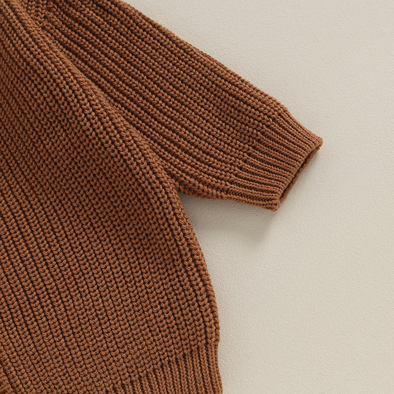 Suefunskry Baby Boys Girls Autumn Winter Knitted Sweater Long Sleeve Solid Color Single-breasted Knitwear Cardigan Jacket