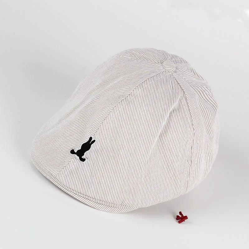 Hot Solid Color Children Berets Stripe Cotton Thin Fashion Simple Kids Hats & Caps Berretto Baby Caps for Boys Girls