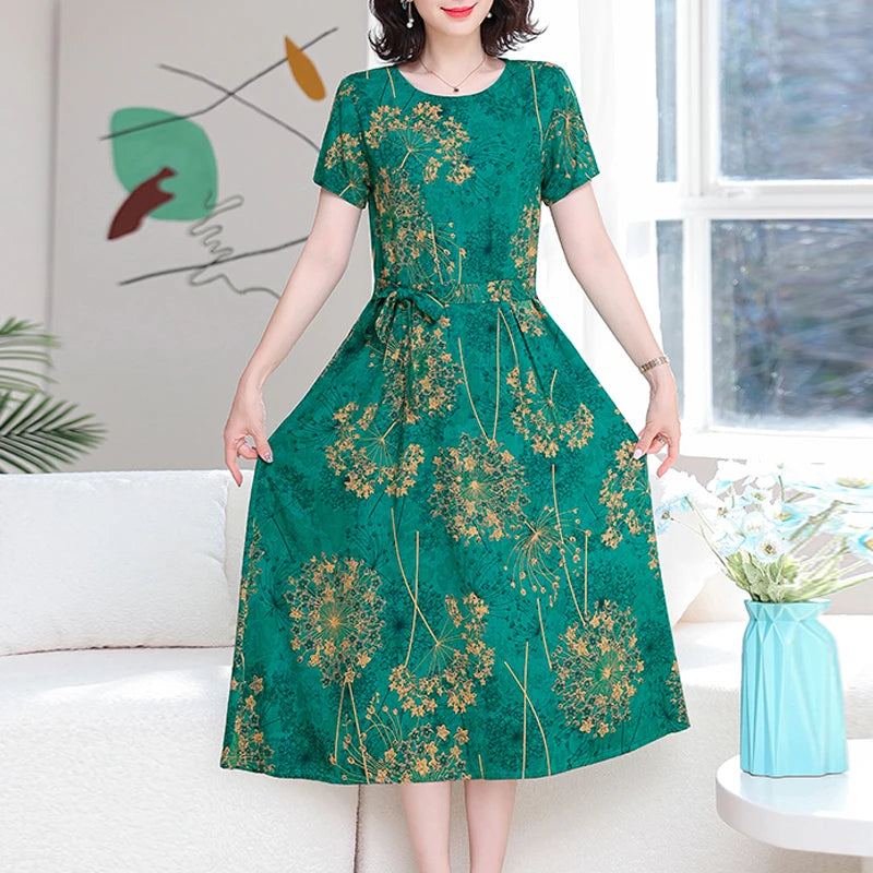 New Fashion Women Summer Dresses Hot Stylish O-Neck Print Floral Bohemian style Casual Loose sleeveless print Long Dress