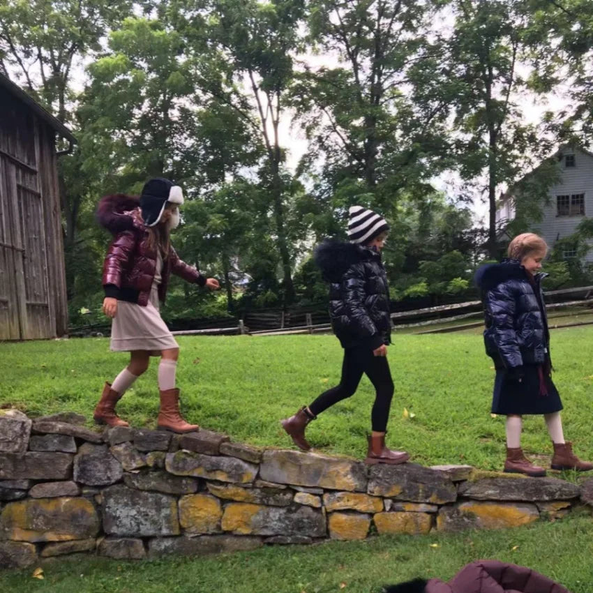 AP 2025 winter children coats waterproof shine fabric and filling  white duck down girls boys outerwear