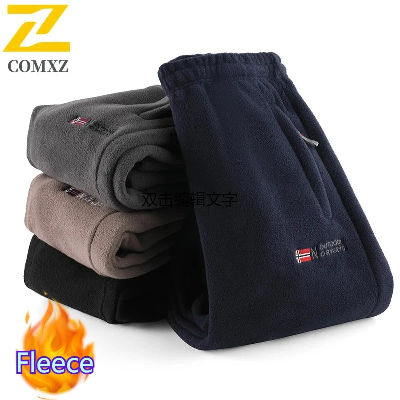 Winter Fleece Ski Pants Men's High Quality Extreme Cold Wool Thick Warm Trousers Women New 2025 Outdoor Camping Work Sweatpants
