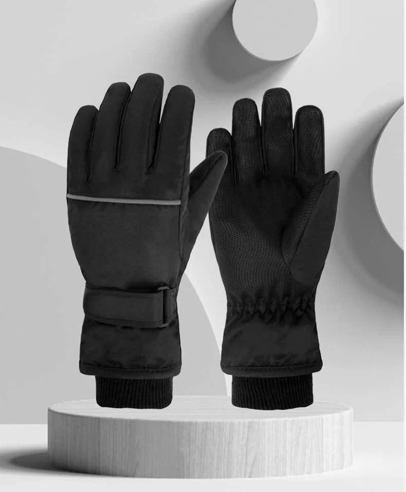 Waterproof Ski Gloves for Adult Kids Thick Children Snowboard Gloves Outdoor Fleece Lining Family Winter Gloves for Boys Girls