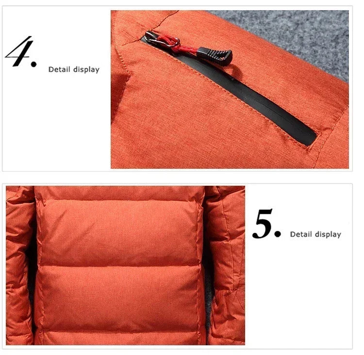 Men White Duck Down Parkas -20 Degree Winter Jacket Men's Thick Warm Snow Parkas Overcoat Windbreaker Hooded Parkas Coat Hombre