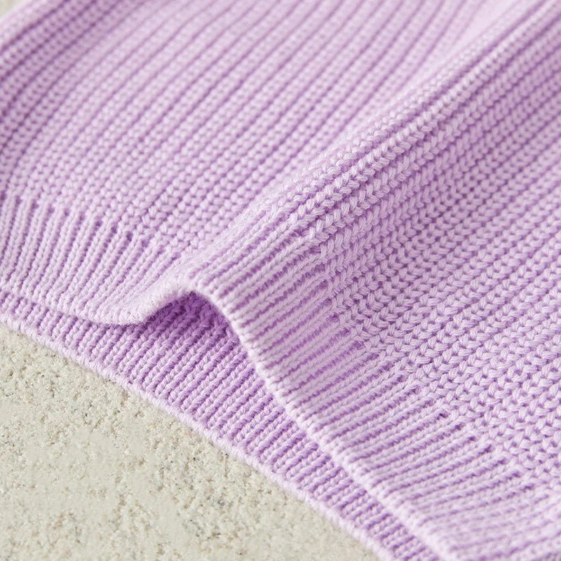 Suefunskry Newborn Baby Girl Boy Knitted Long Sleeve Autumn Winter Sweater Solid Loose Pullover Casual Tops Kids Clothes 3M-5Y