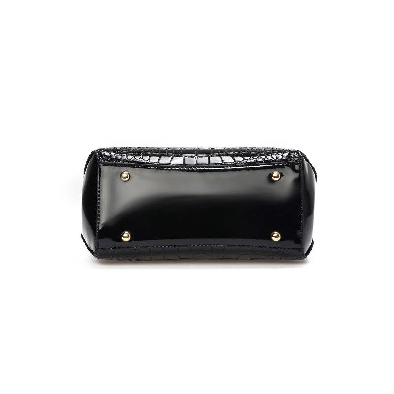 Fashionable Womens Crocodile Pattern Shoulder Bag - Stylish & Durable PU Leather Handbag with Removable Cross-body Strap for Eve