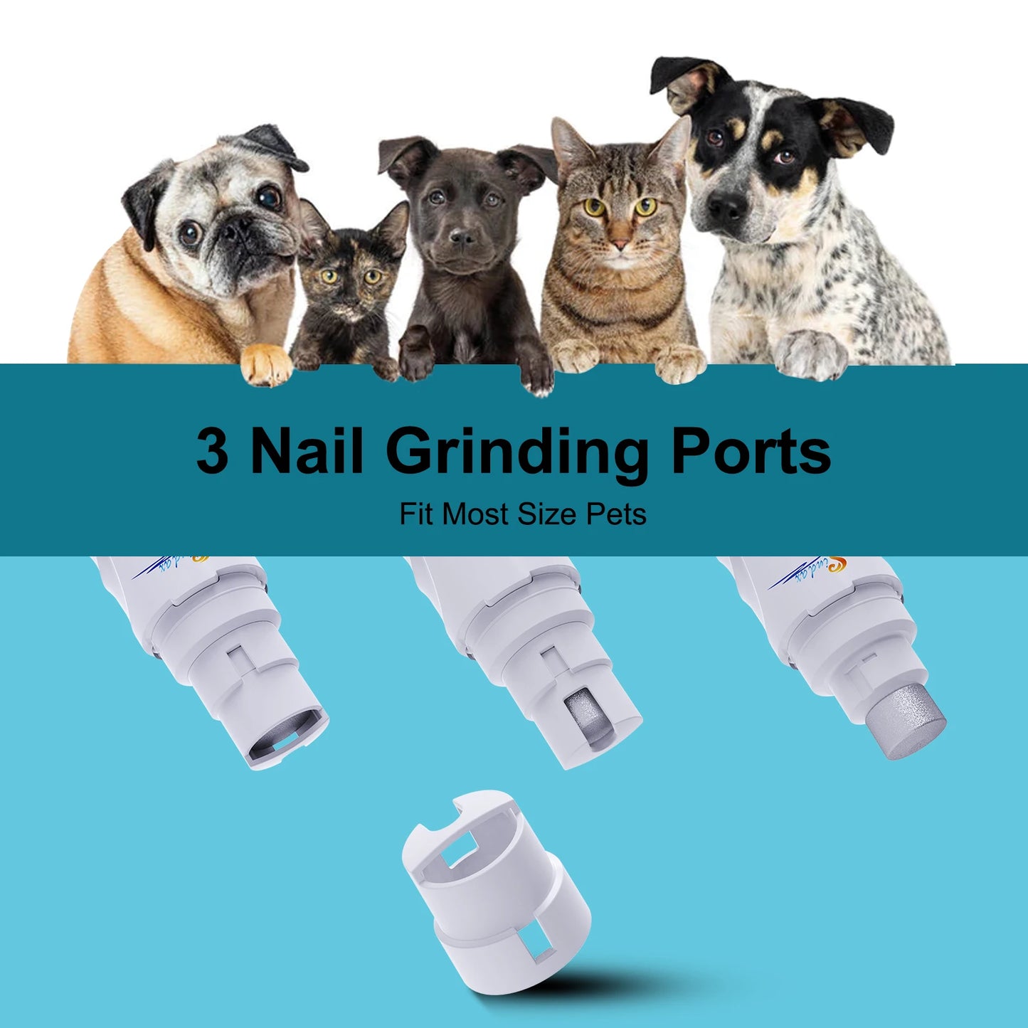 Dog Nail Grinder USB Rechargeable Electric Pet Nail Grinder & Trimmer Painless Lime For Dog Nails Quiet 2-Speed Pets Nail File