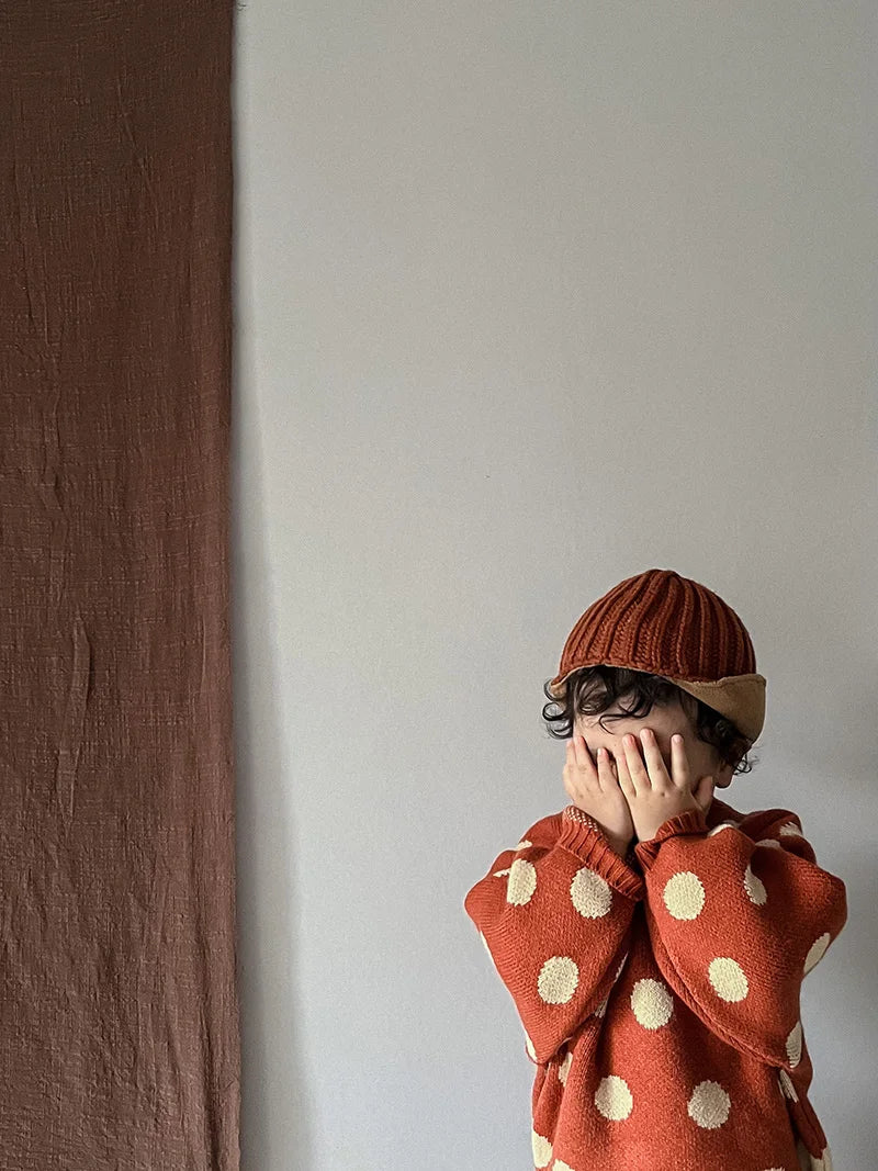 MILANCEL Autumn Winter Vintage Look Kids Boys Sweaters Polka Dot Girls Knitwear Outwear Boys Pullover for 1-6Y