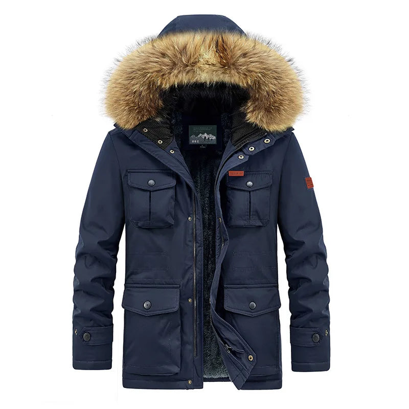 plus size 8XL Men hooded Fashion Mens Parkas Thicken Male Thick Warm Coat Parkas Hooded Winter Windproof Man Jacket Parka mens