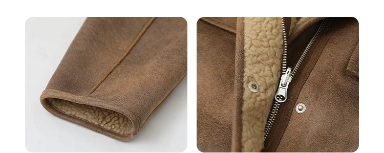 CHIC VEN Women's Jackets Thick Warm Solid Suede Reversible Jacket Motorcycle Outer Coat Loose Female Overcoat Winter Autumn 2023