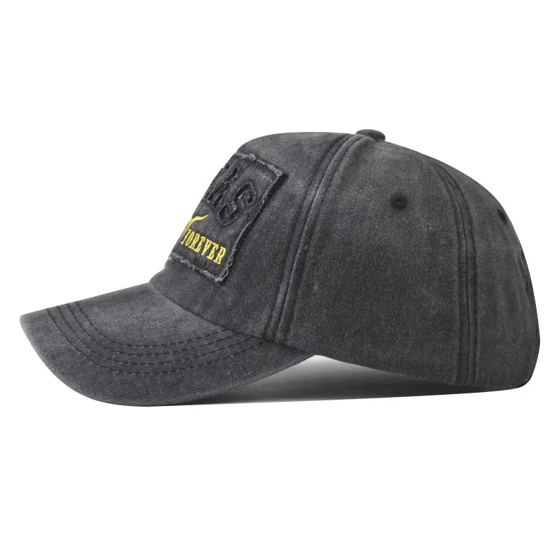 Baseball Cap Sun hat Retro-style Washed denim TEXAS Color matching Shut and run Spring Autumn baseball Hip Hop Fitted Cap
