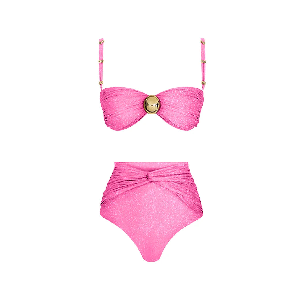 Sexy Bikini Set With Cover Up Luxury Woman Swimsuit Off Shoulder Swimwear High Waist Push Up Biquini Bathsuit Beach Outfits