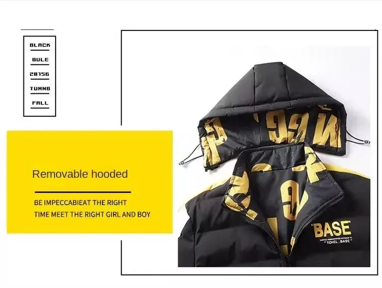 Men Autumn Winter Cotton Jacket Warm Comfortable Padded Thickened Down Jacket 2025 New Double-Sided Clothes Removable Cap M-6XL