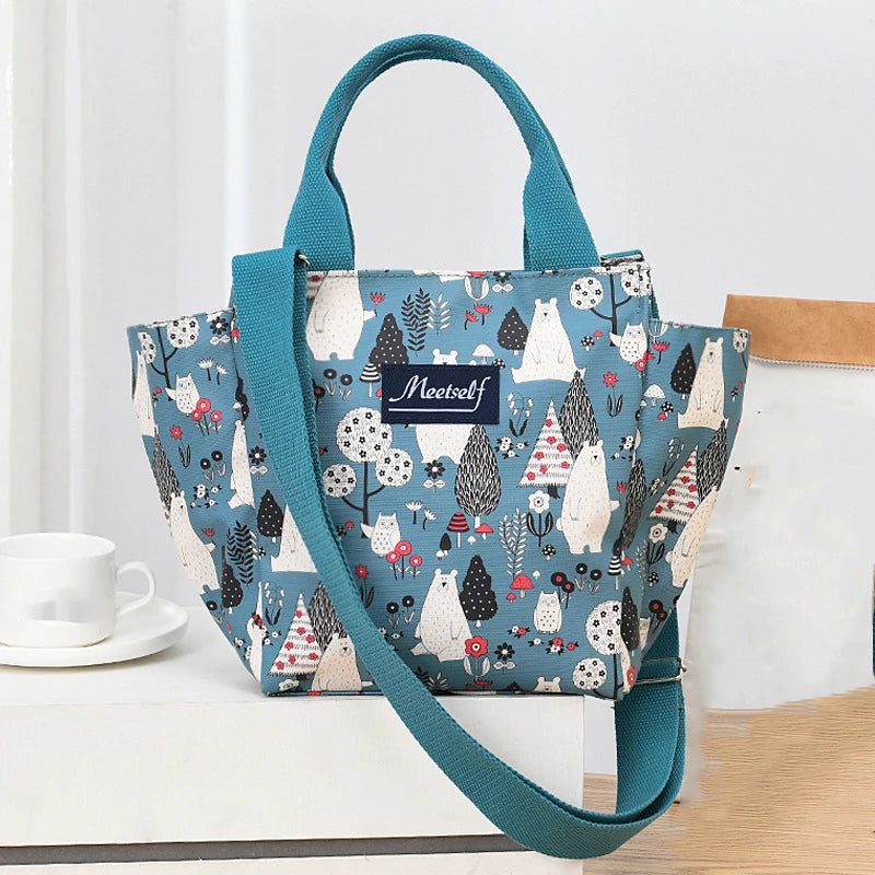 Ms. waterproof crossbody bag fashion large capacity hand carry lunch bag portable zipper bag out shopping shoulder bag