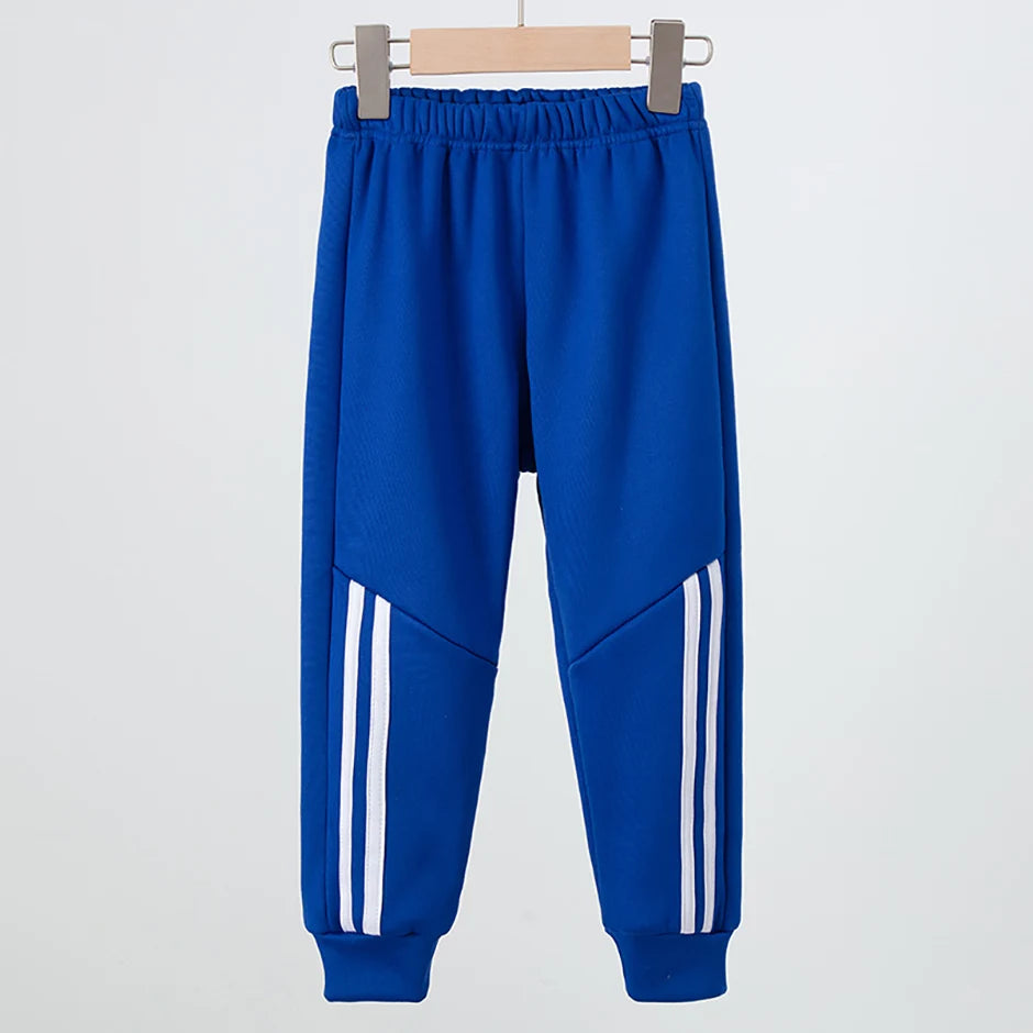 3/1 Piece Winter Children Plus Velvet Fashion Sweatpants Boys Casual Minimalist Pants Girls Joker Warm School Uniform Pants