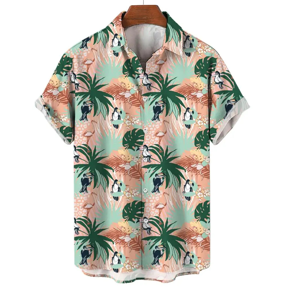 2024 Men's hawaiian shirts 3D Prints toucan graphics summer short sleeve shirts for hawaii style fashion unisex aloha shirts