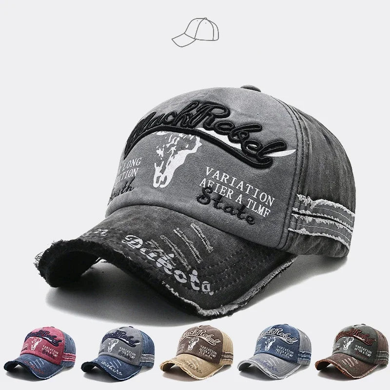 Practical Men Baseball Cap Women Retro Canvas Denim Letters Patchwork Vintage Unisex Snapback Hat Autumn Hip Hop Hats Summer