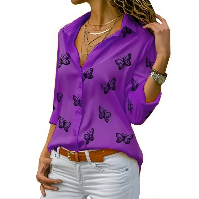 2024 new ladies shirt 9 color fashion women's Hawaiian shirt long -sleeved outdoor holiday beach clothing soft fabric