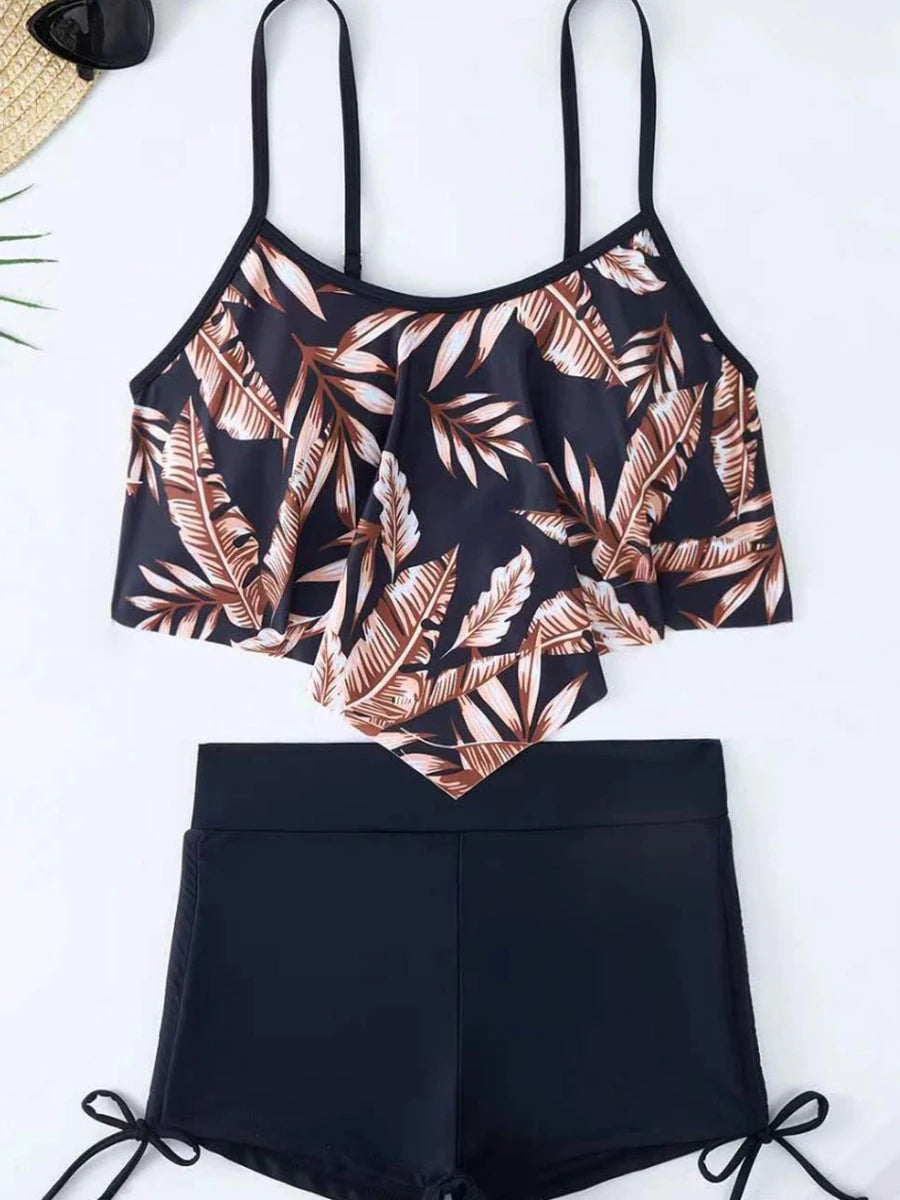 2025 Print Tankini Set 2 Piece Women Swimsuit Sexy High Waist Swimwear Female Bathers Bathing Swimming Suit Summer Beachwear