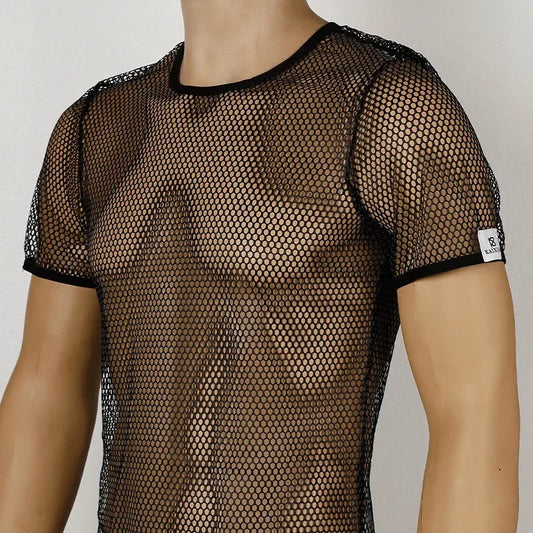 Men's Hollow Out Mesh T-Shirt, Breathable, Sport, See Through, Streetwear, Lightweight, Casual Tank Top, Summer, New Arrivals