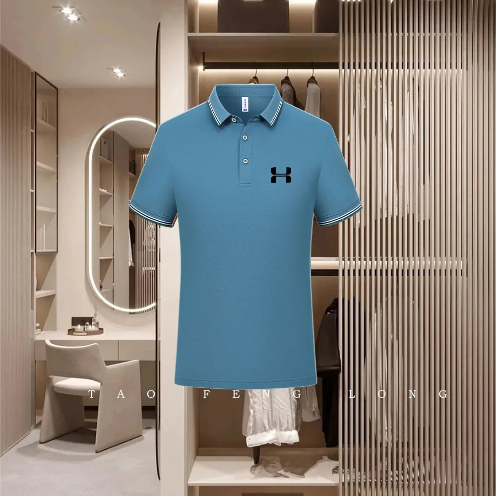 Golf Fashion Colorful Solid Color Collar Knitted Shirt Men's and Women's Casual 2026 Summer Short sleeved Top T-shirt