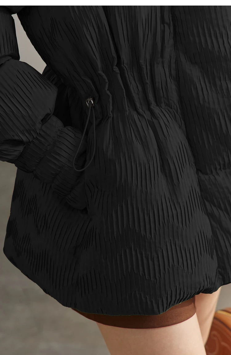 AMII Minimalist Duck Down Puffer Coat Women Winter 2025 Lightweight Stand Collar Lapel Warm Outerwear New Jackets 12344052